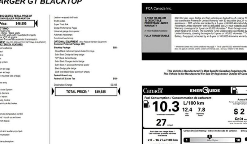 
								2023 Dodge Charger Blacktop Edition full									