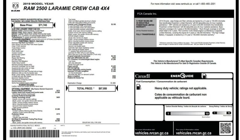 
								2019 RAM 2500 Laramie Sport Lifted Diesel Crew Cab 4×4 full									