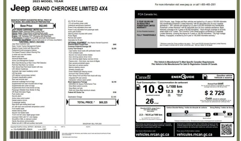 
								2023 Jeep Grand Cherokee Limited Black Pack 4×4 full									