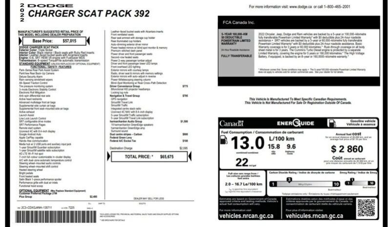 
								2022 Dodge Charger Scat Pack 392 full									