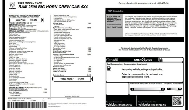 
								2023 Ram 2500 Big Horn Off Road Crew Cab 4×4 full									