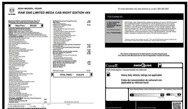 
								2024 Ram 3500 Laramie Limited Diesel Mega Cab Dually Night Edition 4×4 full									