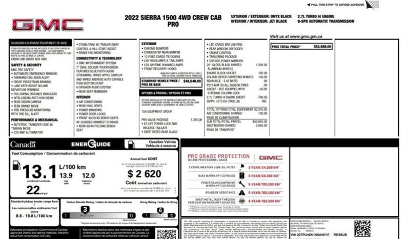 
								2022 GMC Sierra 1500 Pro Crew Cab 4×4 full									