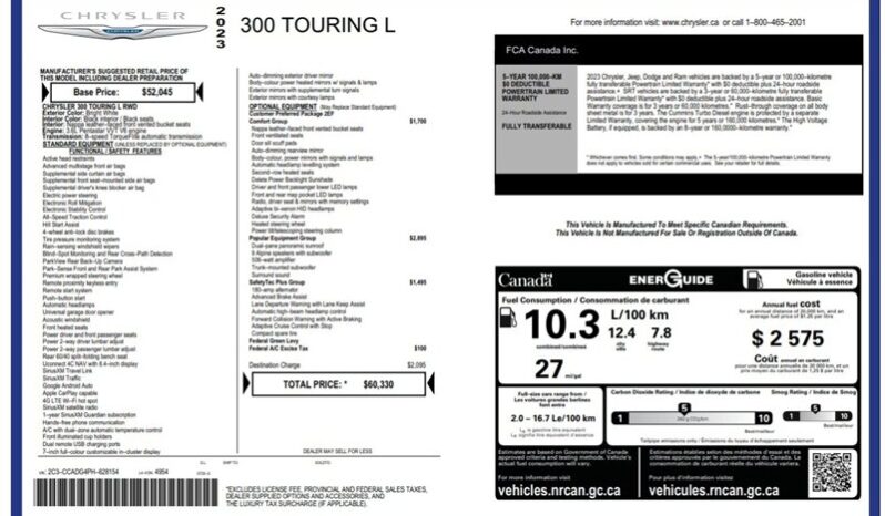 
								2023 Chrysler 300 Touring L full									