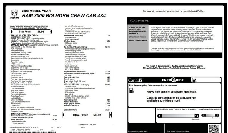 
								2023 Ram 2500 Big Horn Diesel Crew Cab 4×4 full									