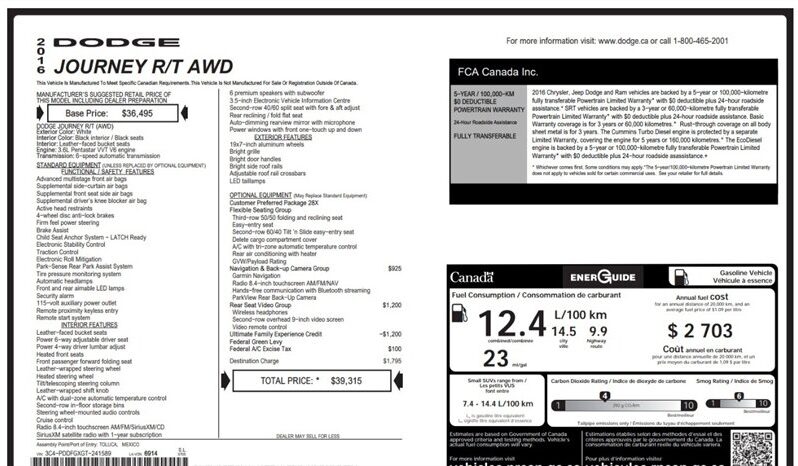 
								2016 Dodge Journey R/T AWD full									