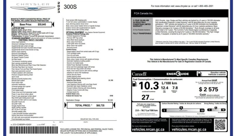
								2023 Chrysler 300S full									