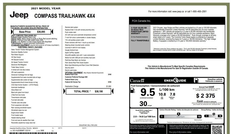 
								2021 Jeep Compass Trailhawk 4×4 full									