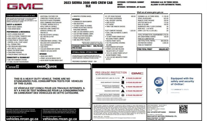 
								2023 GMC Sierra 3500 Diesel X-31 Off Road Crew Cab 4×4 Deck Truck full									