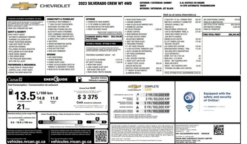 
								2023 Chevrolet Silverado 1500 WT Z-71 Crew Cab 4×4 5.3L full									