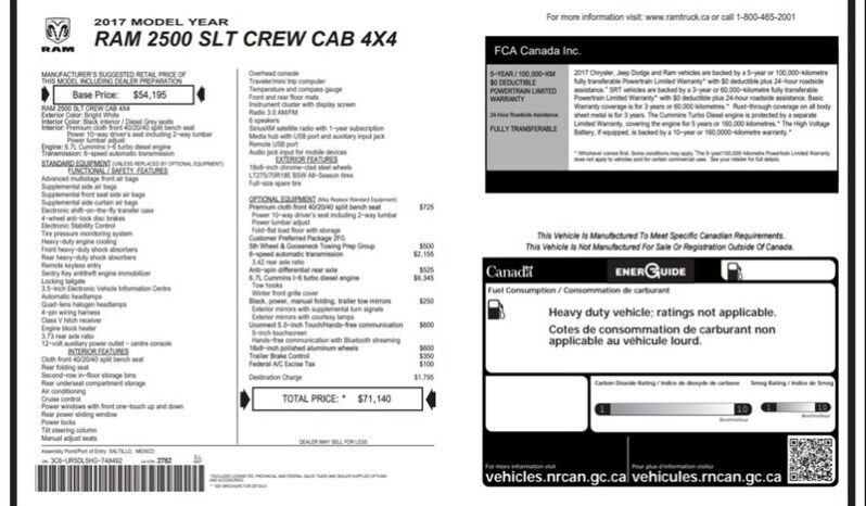 
								2017 Ram 2500 SLT Diesel Crew Cab 4×4 full									