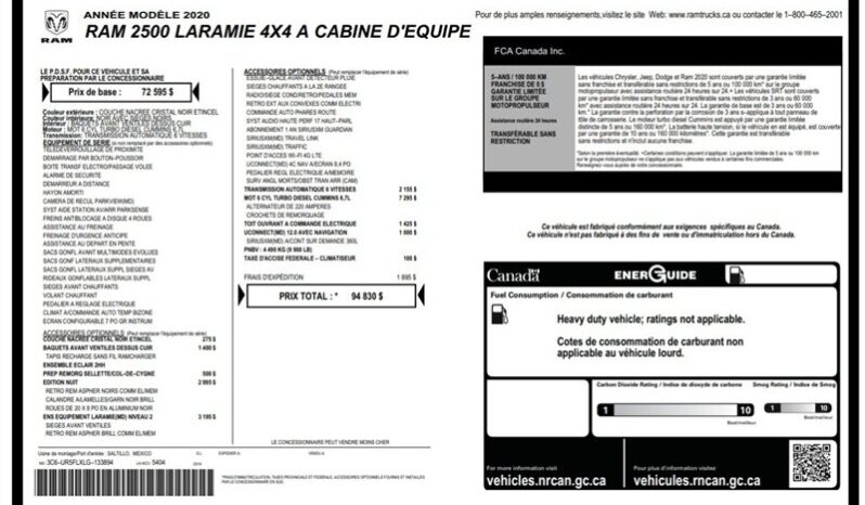 
								2020 Ram 2500 Laramie Diesel Night Edition Crew Cab 4×4 full									