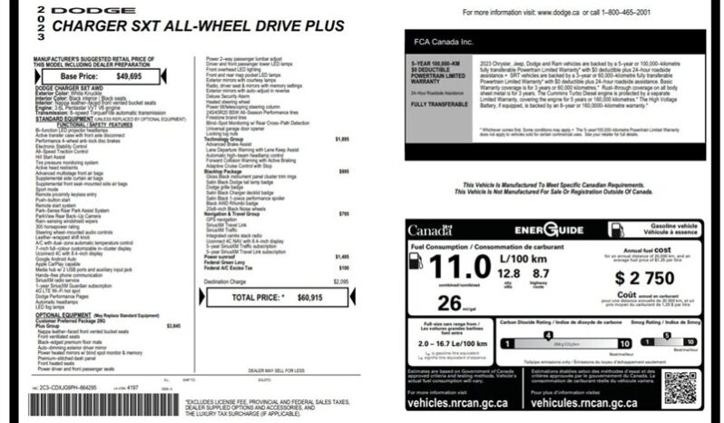 
								2023 Dodge Charger SXT Plus Blacktop Edition AWD full									