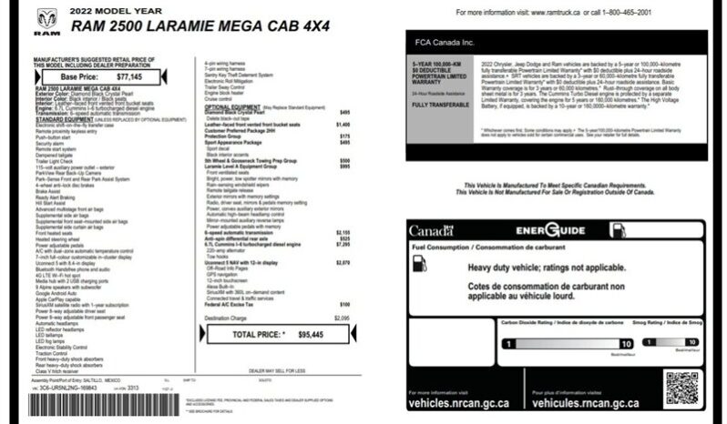 
								2022 Ram 2500 Laramie Mega Cab Sport Diesel Deleted 4×4 full									